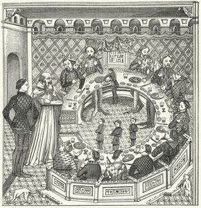 Le roi Arthur et la Table ronde (gravure) - German School