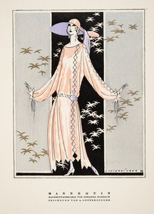 "Mannequin", publicité pour la robe de Johanna Marbach, extrait de Styl, publié en 1922 (impression sur pochoir) - German School