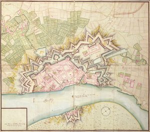 Carte de Düsseldorf, 1736 - German School