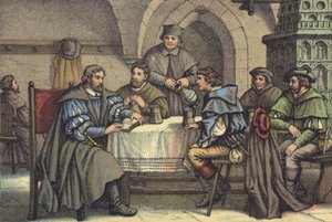 Martin Luther en conversation avec des étudiants dans le Gasthof der Bären, Iéna
