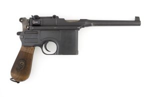 Pistolet semi-automatique Mauser C96 de 9 mm, modèle Export converti en 9 mm Parabellum - German School