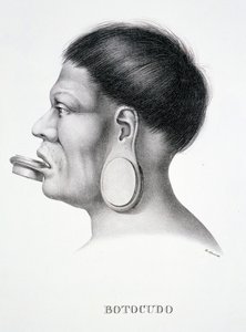Homme natif de la tribu Botocudo, avec décoration faciale, de l
