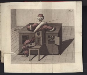 Planche II de Uber den Schachspieler des Herrn von Kempelen und dessen Nachbildung, Leipzig und Dresden: Joh. Gottl. Breitkopf, 1789