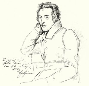 Portrait du poète et écrivain allemand Heinrich Heine jeune (gravure)