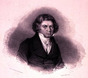 Portrait de Ludwig van Beethoven (1770-1827) gravé par Faustin Herr