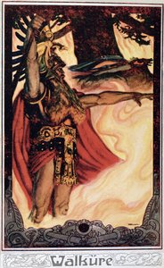 Carte postale représentant Odin appelant le feu, 1914 - German School