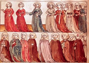 Procession de femmes de Bohême - German School