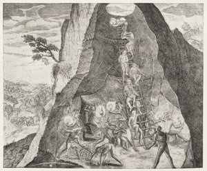 Image pittoresque des travailleurs dans les mines de Potosi, de 
