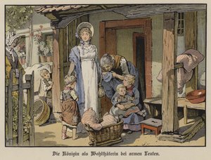 Reine Louise de Prusse, bienfaitrice des pauvres - German School