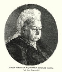 La reine Victoria dans sa vieillesse (gravure) - German School