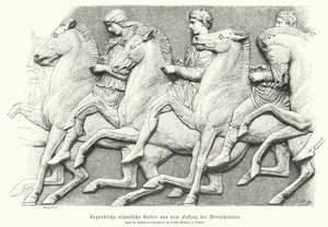 Relief de la frise du Parthénon représentant des jeunes Athéniens à cheval - German School