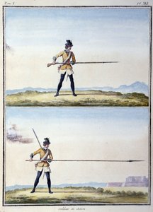 Soldat en action - dans « Mes rêves » par le comte de Saxe - German School