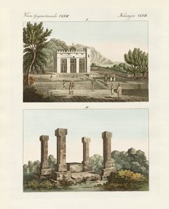 Étranges mémoriaux en Abyssinie (gravure en couleur)