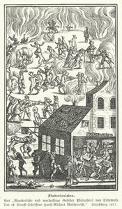Vie étudiante : scène de Gesichte Philanders von Sittewald, par Johann Michael Moscherosch (gravure) - German School