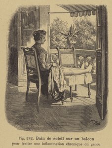 Bain de soleil sur un balcon pour traiter l