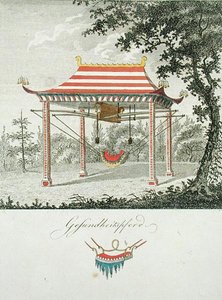 Balançoire sous un auvent chinois, de 