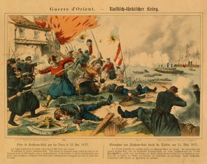 Prise de Suchum-Kale par les Turcs pendant la guerre russo-turque, 15 mai 1877, publiée par F.C. Wentzel, Weissenburg, 1877