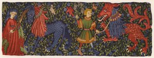 Tapisserie représentant des créatures mythiques