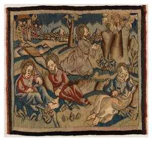 Panneau de tapisserie avec des scènes de la Passion d