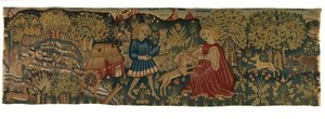 Bande de tapisserie représentant la Vierge et la Licorne