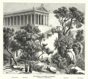 Temple de Poséidon, Kalaureia, Grèce, où Démosthène s