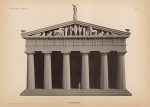 Temple de Zeus, Olympie, Grèce (lithographie)