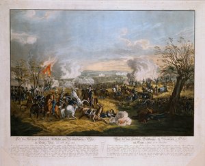 La mort du duc Frédéric-Guillaume de Brunswick (1771-1815) - à la bataille de Quatre Bras, 16 juin 1815, publié par J.L. Rugendas, 1815