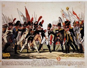 La fin de Napoléon (1769-1821) en tant que général en 1815 (lithographie en couleur) - German School