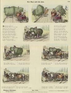 Le nazi et son foin (gravure en couleur) - German School