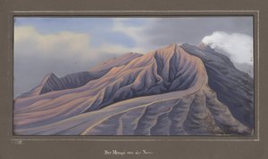 Le côté nord du Merapi vu de 4686 pieds, novembre 1836, pl.VII de Topographischer und naturwissenschaftlicher Atlas zur Reise durch Java, par Dr. Fr. Junghuhn, Magdeburg, 1845