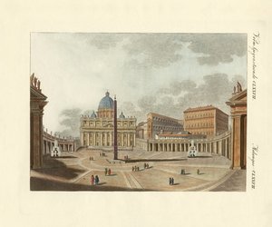 La cathédrale Saint-Pierre à Rome (gravure en couleur)