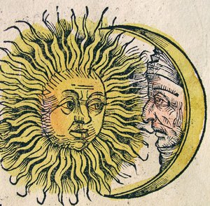 Le Soleil et la Lune, publié dans la Chronique de Nuremberg, 1493