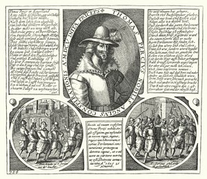 Thomas Percy, un des conspirateurs derrière la Conspiration des Poudres (gravure) - German School