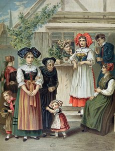 Costumes traditionnels de la région de Strasbourg, vers 1870-80