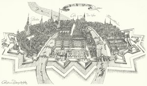 Vue de Berlin au 17ème siècle (gravure) - German School