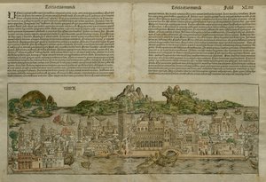 Vue de Venise, illustration du Liber Chronicarum par Hartmann Schedel publiée à Nuremberg, 1493 - German School