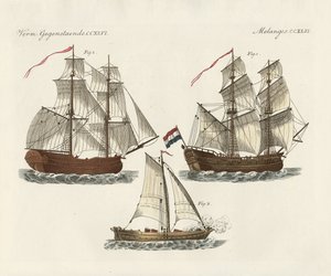 Navires de guerre de différents types - German School