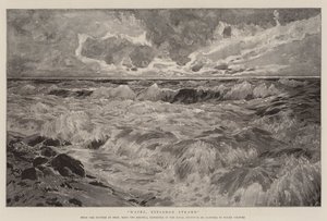 Vagues, Einsamor Strand (lithographie) - German School