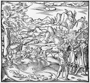 Guillaume Tell, illustration de Cosmographie Universelle par Sébastien Munster (1488-1552) Bâle, publié en 1559