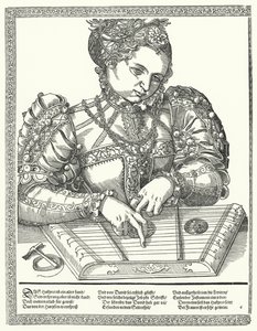 Femme jouant de la cithare - German School