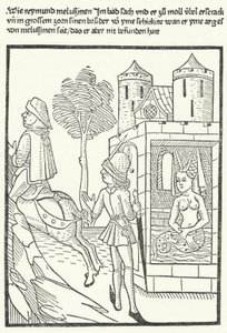 Gravure représentant une scène de la légende de Mélusine - German School