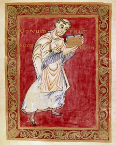 Le moine Ruodprecht apporte le manuscrit à l