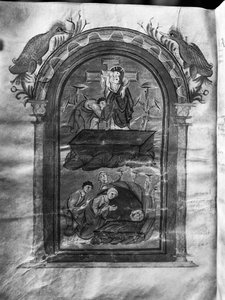 f.234v, Descente de la croix et visite des disciples au tombeau, Liuthar-Evangeliar / Otto-Evangeliar, c.990