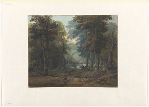 Chasseurs dans une forêt - Gerrit Battem
