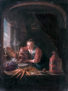 Jeune femme versant de l