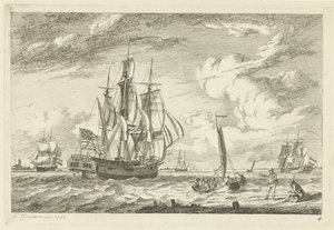 Trois-mâts américain et autres navires - Gerrit Groenewegen