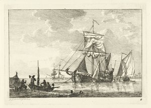 Quatre voiliers sur des eaux calmes (Diverse schepen op het water)