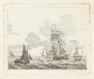 Voiliers sur une mer agitée - Gerrit Groenewegen