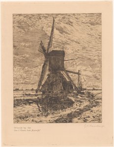 Moulin dans un paysage plat