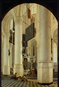 Intérieur de la Nieuwe Kerk à Delft avec le tombeau de Guillaume le Taciturne, 1650